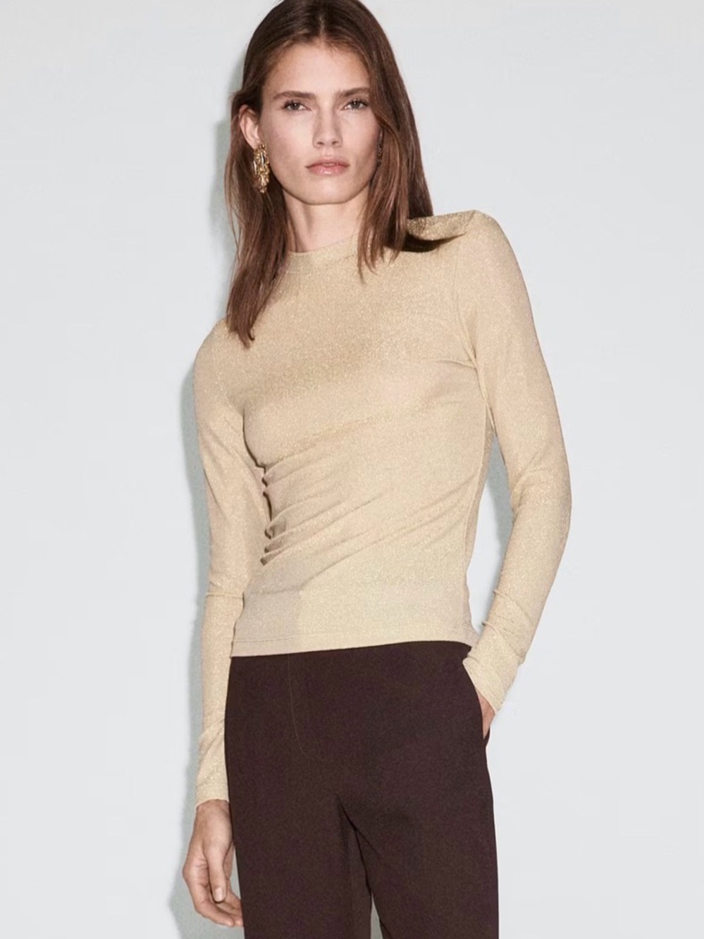 Mango Gold Metallic Lurex T-Shirt